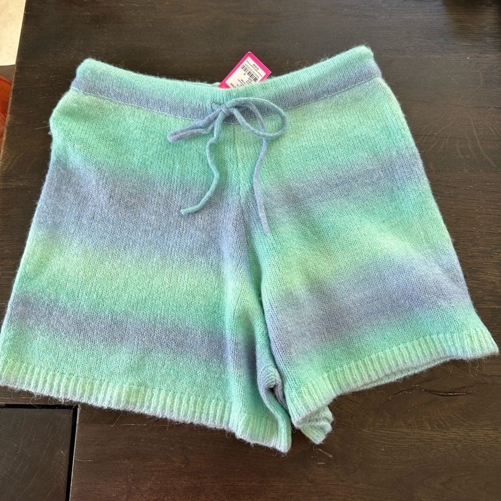 NWT LILLY PULITZER Wanetta Sweater Shorts Surf Blue Space Dye (10) - Picture 6 of 8
